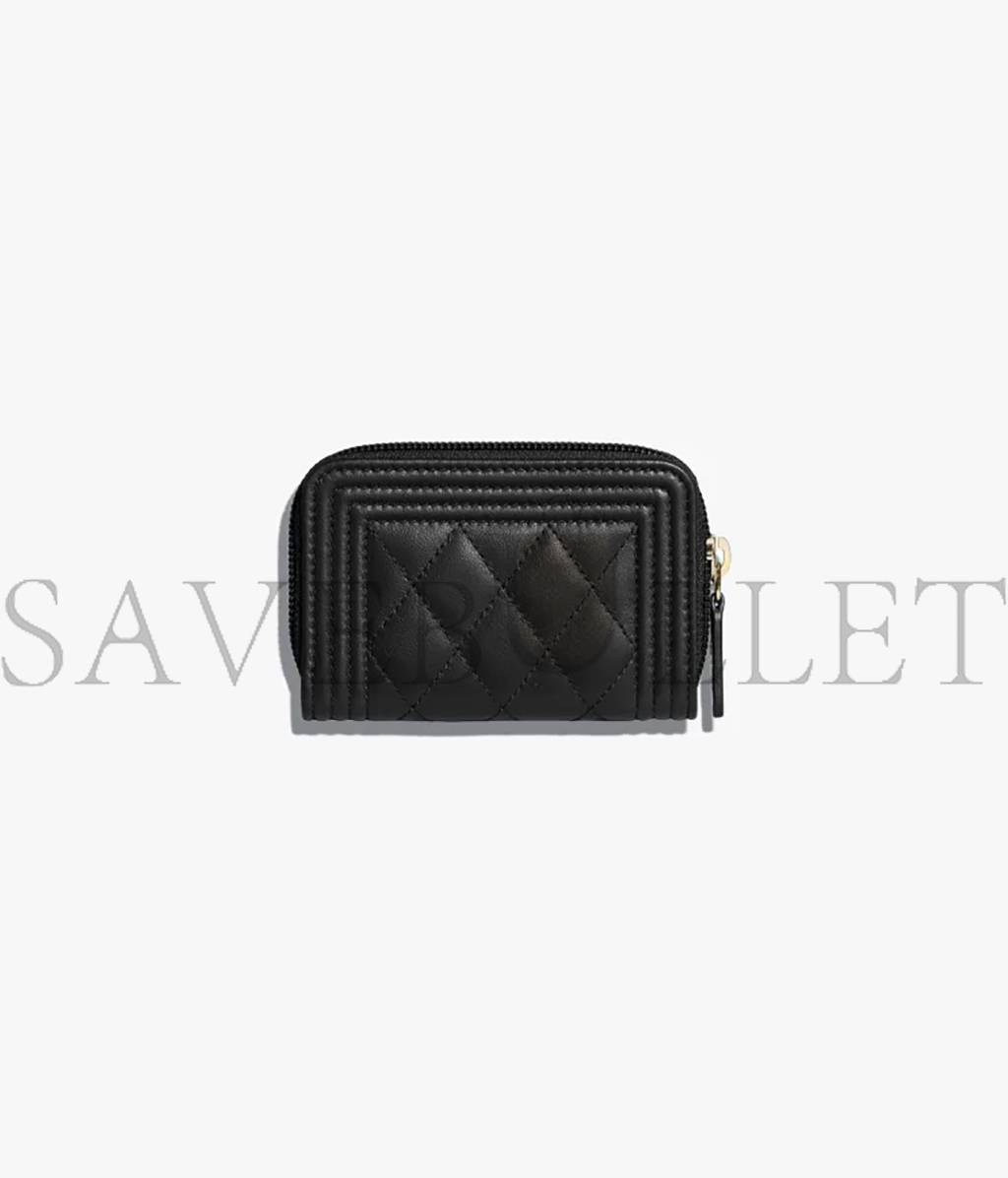 Ch*el boy Ch*el zipped coin purse a80602 y07659 94305（11*7.5*2cm）